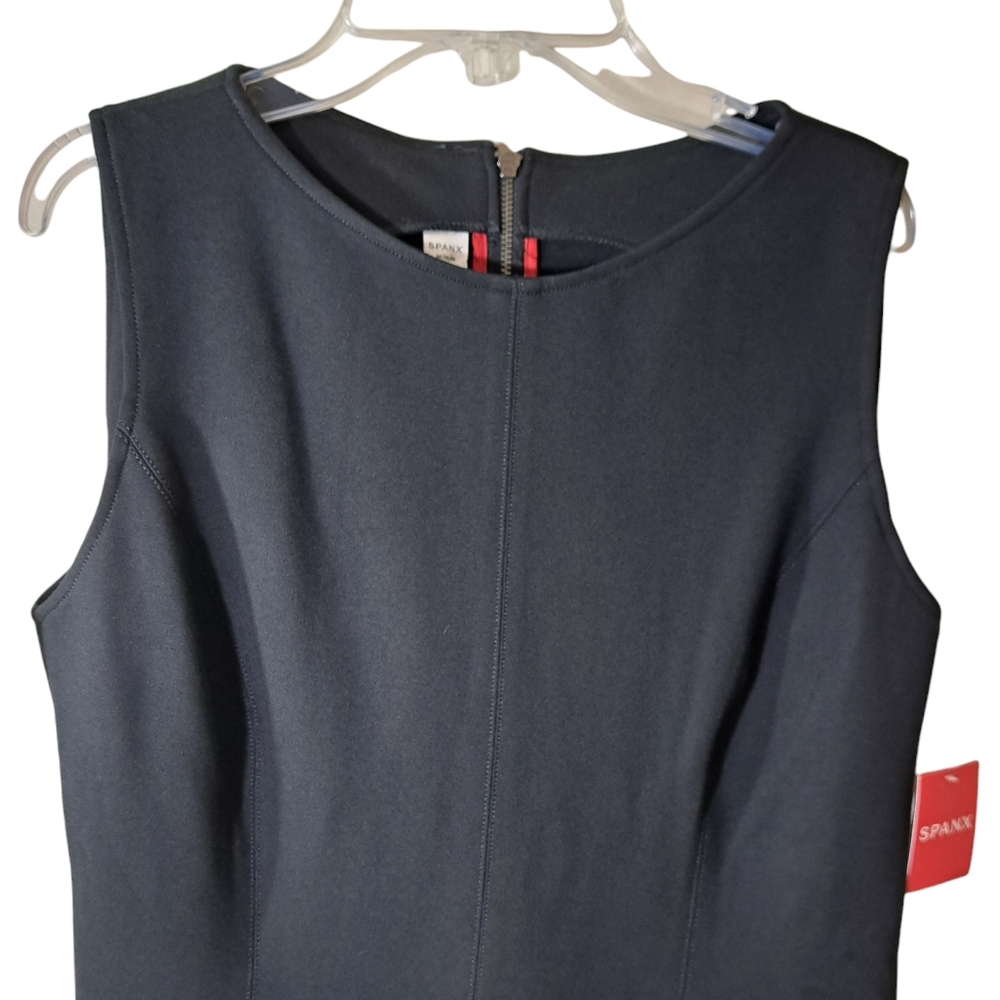 SPANX Women's The Perfect Fit & Flare Black Ponte Sleeveless Dress Size L - Picture 4 of 16